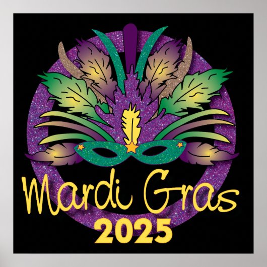 Mardi Gras Mask Poster - 2025 (Voorkant)