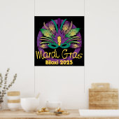 Mardi Gras Mask Poster - 2025 - Biloxi, MS (Keuken)