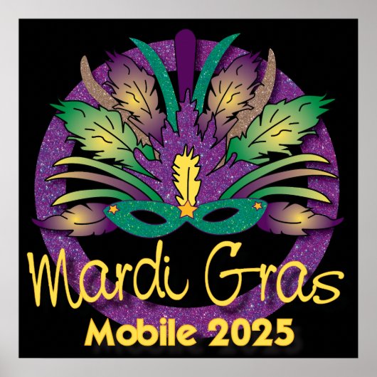 Mardi Gras Mask Poster - 2025 - Mobiel (Voorkant)