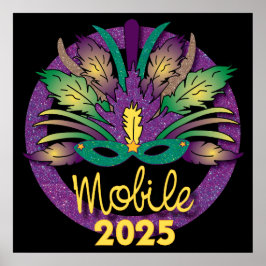 Mardi Gras Mask Poster - 2025 - Mobiel