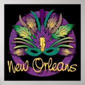 Mardi Gras Mask Poster - New Orleans, LA (Voorkant)