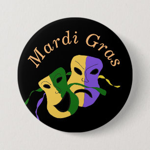Mardi Gras Mask Ronde Button 7,6 Cm
