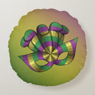 Mardi Gras Mask Round Pillow Rond Kussen