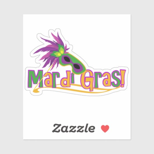Mardi Gras Mask Sticker (Vel)