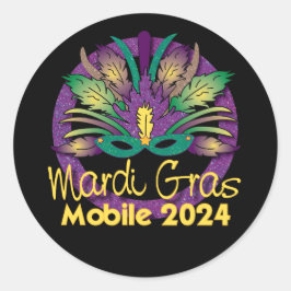 Mardi Gras Mask Sticker -2024 - Mobiel, NL