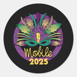 Mardi Gras Mask Sticker -2025 - Mobiel, AL