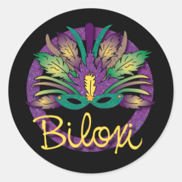 Mardi Gras Mask Sticker - Biloxi, MS