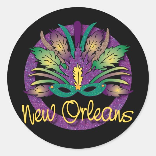 Mardi Gras Mask Sticker - New Orleans, Verenigde S (Voorkant)