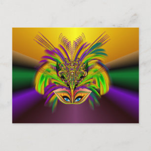 Mardi-Gras-Mask-The-Queen-V-3 Briefkaart