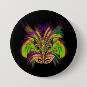 Mardi-Gras-Mask-The-Queen-V-3 Ronde Button 7,6 Cm