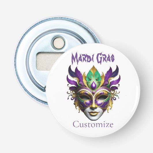 Mardi Gras Mask Thunder_Cove Button Flesopener (Voorkant)