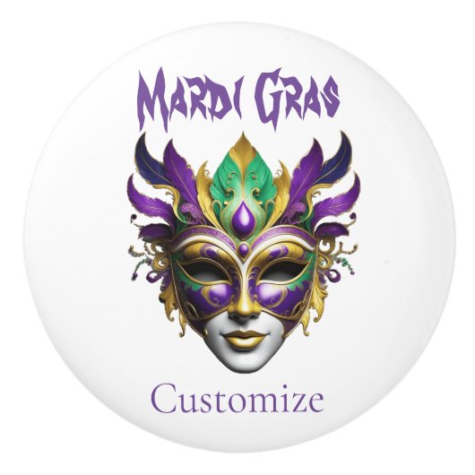 Mardi Gras Mask Thunder_Cove Keramische Knop (Voorkant)