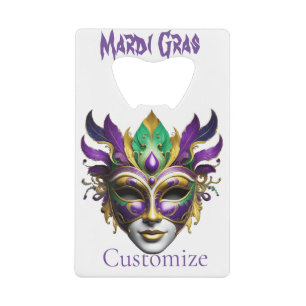 Mardi Gras Mask Thunder_Cove Kredietkaart Flessenopener