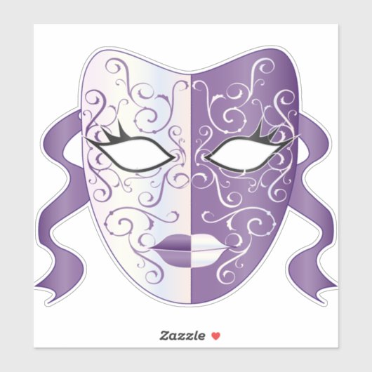Mardi Gras Mask Thunder_Cove Sticker (Vel)
