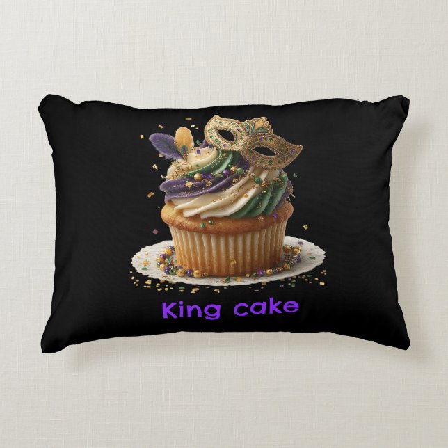 Mardi Gras Masked Cupcake Celebration Accent Kussen (Voorkant)
