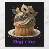Mardi Gras Masked Cupcake Celebration Wijn Etiket (Enkel label)