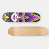 Mardi Gras masker/kralen/fleur de lis Skateboard (Horizontaal)