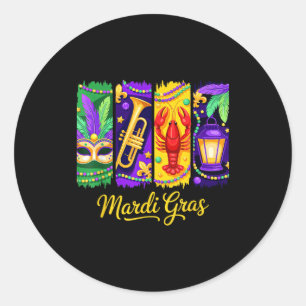 Mardi Gras-masker kralen New Orleans carnaval Ronde Sticker