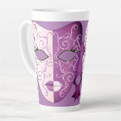 Mardi Gras Masker Latte Mok II 17 oz (Linkerhoek)