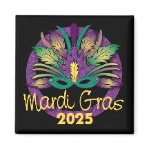 Mardi Gras Masker Magneet - 2025