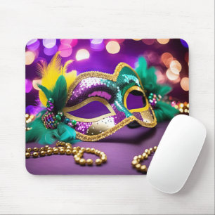 Mardi Gras masker met bokeh verlichting Muismat