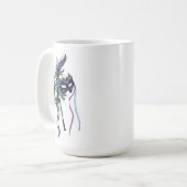 Mardi Gras Masker met veren Koffiemok (Voorkant links)