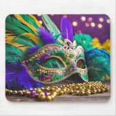 Mardi Gras masker met veren Muismat (Voorkant)