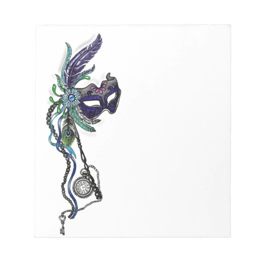 Mardi Gras Masker met zakhorloge Notitieblok (Voorkant)