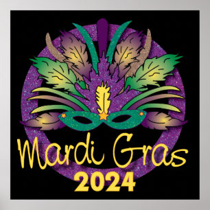 Mardi Gras Masker Poster - 2024