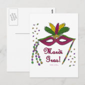 Mardi Gras Masker Veer Kralen Briefkaart (Voorkant / Achterkant)