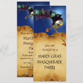 MARDI GRAS MASKERADE FEEST, blauw Kaart (Voorkant / Achterkant)