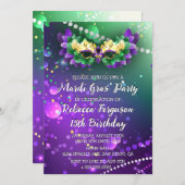 Mardi Gras Maskerade Feestje Kaart (Voorkant / Achterkant)