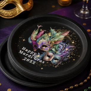 Mardi Gras Maskerademasker  Papieren Bordje