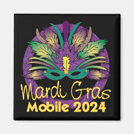 Mardi Gras Maskermagneet - 2024 - Mobiel, NL Magneet