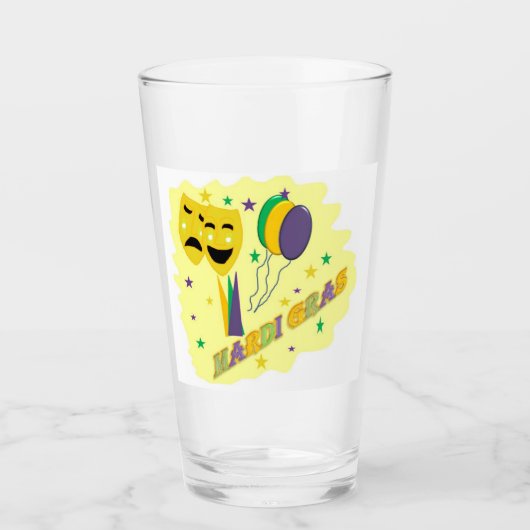 Mardi Gras maskerontwerp Kleurig Glas (Voorkant)