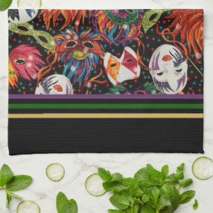 Mardi Gras Maskers 2 Theedoek