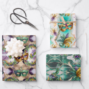 Mardi Gras Maskers Inpakpapier Vel