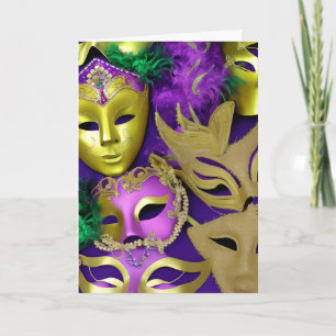 Mardi Gras Maskers Klaar om te feesten? Kaart