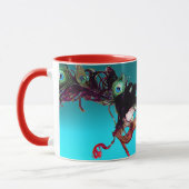 MARDI GRAS-MASKERS MET EDELSTENEN Blauwe edelstee Mok (Links)