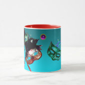 MARDI GRAS-MASKERS MET EDELSTENEN Blauwe edelstee Mok (Midden)