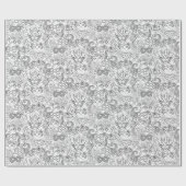 Mardi Gras maskers zwart wit kleur uw eigen modern Cadeaupapier (Vlak)