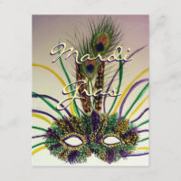 Mardi Gras Masque de plumes Invitations Customisés