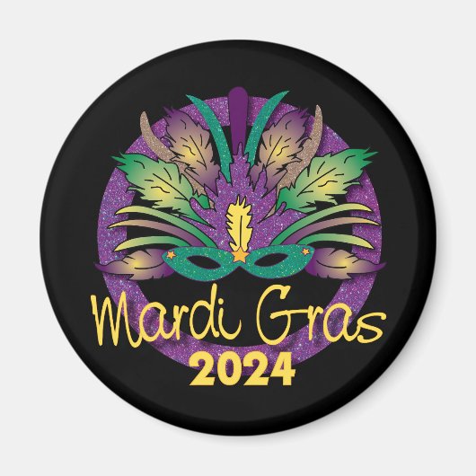 Mardi Gras Masque Magnet - 2024 (Devant)