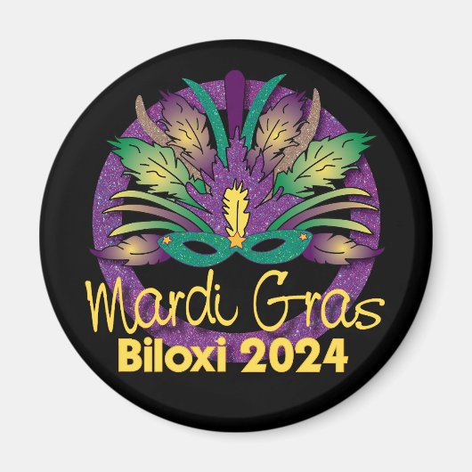 Mardi Gras Masque Magnet - 2024 - Biloxi, MS (Devant)