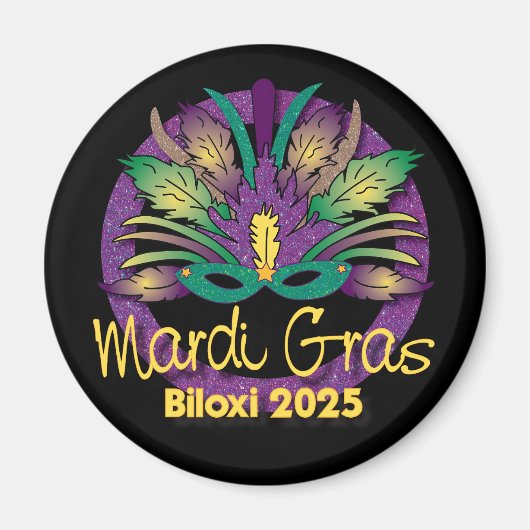 Mardi Gras Masque Magnet - 2025 - Biloxi, MS (Devant)