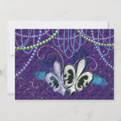 Mardi Gras Masquerade Anniversaire Invitations (Dos)