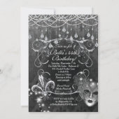 Mardi Gras Masquerade Anniversaire Invitations (Dos)