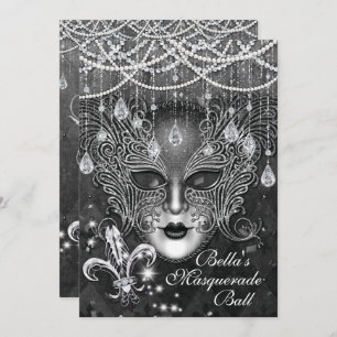 Mardi Gras Masquerade Anniversaire Invitations