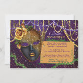 Mardi Gras Masquerade Anniversaire Invitations (Devant)