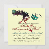 MARDI GRAS MASQUERADE BAL Champagne Metaal Kaart (Achterkant)